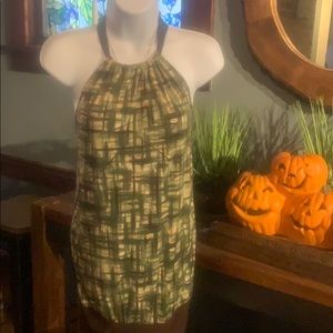 SILKY HIGH NECK SLEEVELESS TOP SIZE SMALL